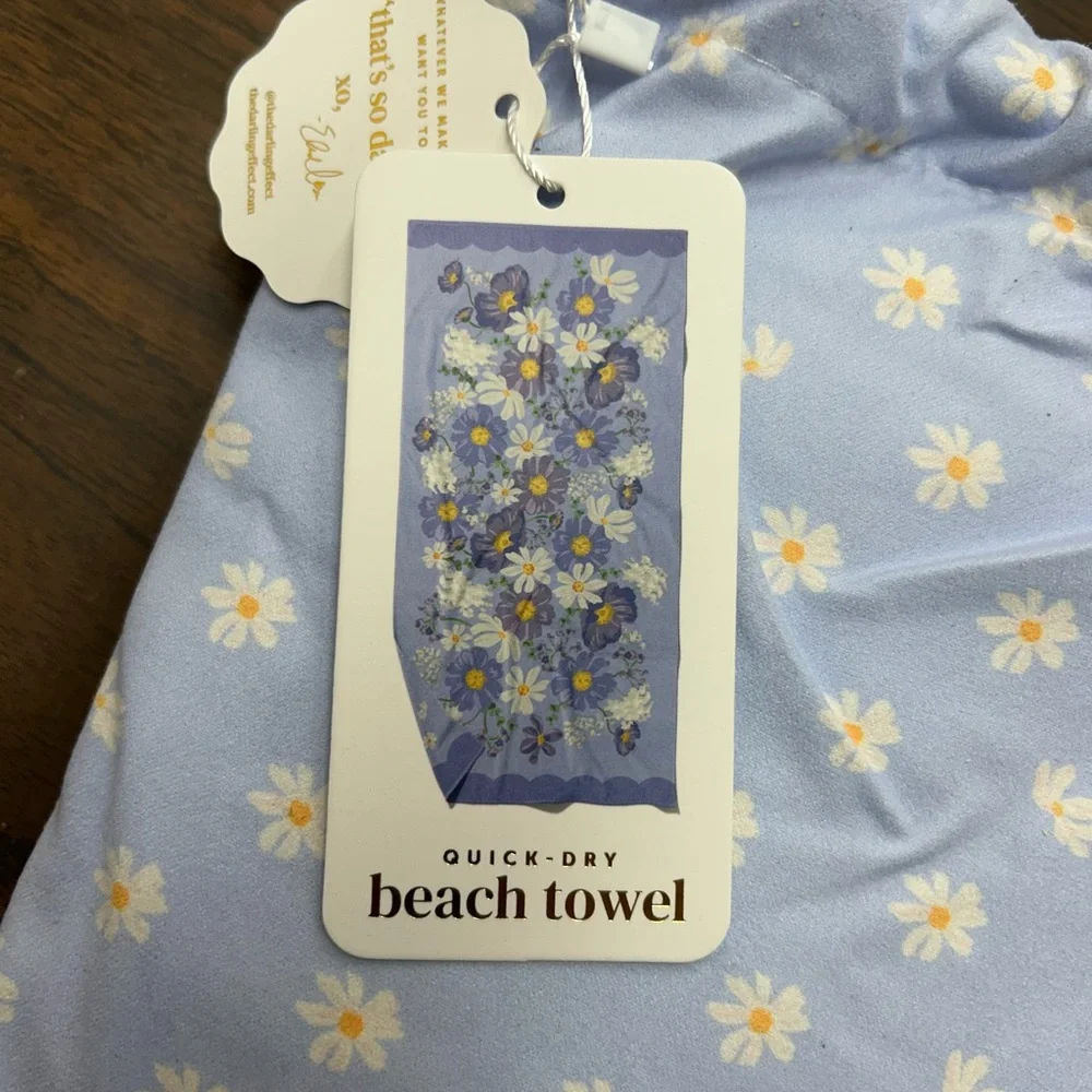 New The Darling Effect Bouquet Beauly Purple XL Quick Dry Beach Towel 2 Sided